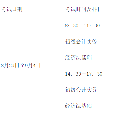 2020年廊坊市初级会计职称考试时间安排